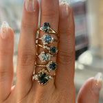 0.95ct Round Color-Shifting Montana Sapphire and Diamond Starry Night Low Profile Solitaire in 14k Yellow Gold
