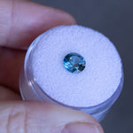 1.40CT ROUND PRECISION CUT MONTANA SAPPHIRE, MEDIUM OCEAN BLUE TEAL, 6.6X4.3MM