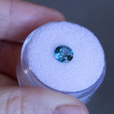 1.40CT ROUND PRECISION CUT MONTANA SAPPHIRE, MEDIUM OCEAN BLUE TEAL, 6.6X4.3MM