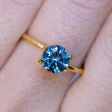 1.40CT ROUND PRECISION CUT MONTANA SAPPHIRE, MEDIUM OCEAN BLUE TEAL, 6.6X4.3MM