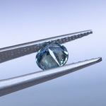 1.40CT ROUND PRECISION CUT MONTANA SAPPHIRE, MEDIUM OCEAN BLUE TEAL, 6.6X4.3MM