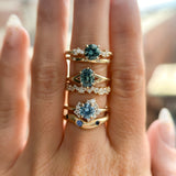 0.95ct Round Color-Shifting Montana Sapphire and Diamond Starry Night Low Profile Solitaire in 14k Yellow Gold