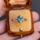 3.70ct Untreated Precision Cut Oval Montana Sapphire Diamond-studded Sea Star Solitaire in 18k Rose Gold