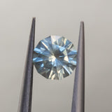 1.20CT ROUND PRECISION CUT MONTANA SAPPHIRE, SHIMMERY AQUA BLUE, UNTREATED, 6X4.1MM