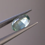 0.98CT OVAL MONTANA SAPPHIRE, LIGHT AQUA BLUE SEAFOAM, UNTREATED, 7.03X5.08X3.23MM