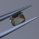 1.14CT EMERALD CUT MONTANA SAPPHIRE, LIGHT AQUA BLUE GREEN, 6.5X5.50X3.46MM