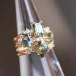 1.43ct Round Light Spring Green Montana Sapphire and Diamond Starry Night Low Profile Solitaire in 18k Yellow Gold