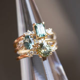 1.43ct Round Light Spring Green Montana Sapphire and Diamond Starry Night Low Profile Solitaire in 18k Yellow Gold