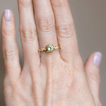 1.43ct Round Light Spring Green Montana Sapphire and Diamond Starry Night Low Profile Solitaire in 18k Yellow Gold