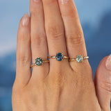 1.23ct Oval Seafoam Green Montana Sapphire Evergreen Carved 4 Prong Solitaire in 14k Yellow Gold