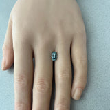 1.52CT ELONGATED CUSHION PRECISION CUT MONTANA SAPPHIRE, GREEN AND SEAFOAM, 8.5X5.5X3.5MM