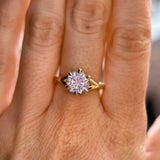 2.40ct Untreated Mauve Precision Cut Montana Sapphire Low Profile Six Prong Split Shank Solitaire in 18k Yellow Gold