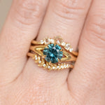 1.93ct Ocean Blue Teal Montana Sapphire Low Profile Six Prong Split Shank Solitaire in 18k Yellow Gold