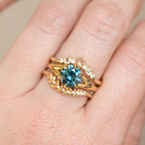 1.93ct Ocean Blue Teal Montana Sapphire Low Profile Six Prong Split Shank Solitaire in 18k Yellow Gold