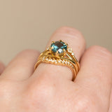 1.93ct Ocean Blue Teal Montana Sapphire Low Profile Six Prong Split Shank Solitaire in 18k Yellow Gold