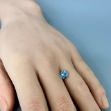 1.50CT ROUND PRECISION CUT MONTANA SAPPHIRE, AQUA-BLUE, 6.8X4.5MM