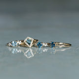 1.21ct Round Blue Precision Cut Montana Sapphire Evergreen Carved 4 Prong Solitaire in 14k Yellow Gold