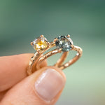 1.62ct Round Montana Sapphire Evergreen Carved Four Prong Solitaire in 14k Yellow Gold