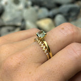 1.30ct Untreated Precision Cut Round Light Teal Montana Sapphire Classic 4 Prong Solitaire in 18k Yellow Gold