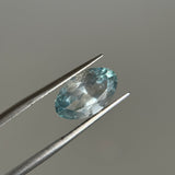 3.29CT MOVAL MONTANA SAPPHIRE, BICOLOR AQUA BLUE-GREEN AND WHITE, 11.81X7.32X4.95MM, UNTREATED, EARLY ACCESS