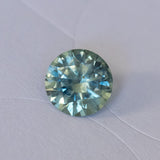 1.41CT ROUND PRECISION CUT MONTANA SAPPHIRE, PARTI MEDIUM TEAL BLUE WITH YELLOW GREEN, 6.8MM EARLY ACCESS