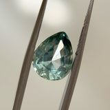 3.34CT PEAR MONTANA SAPPHIRE, AQUA TEAL, UNTREATED, 10.50X8.37X5.27MM