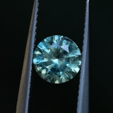 1.41CT ROUND PRECISION CUT MONTANA SAPPHIRE, PARTI MEDIUM TEAL BLUE WITH YELLOW GREEN, 6.8MM EARLY ACCESS