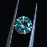 1.41CT ROUND PRECISION CUT MONTANA SAPPHIRE, PARTI MEDIUM TEAL BLUE WITH YELLOW GREEN, 6.8MM EARLY ACCESS