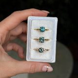 1.43ct Round Precision Cut Teal Montana Sapphire Classic 4 Prong Solitaire in 18k Yellow Gold