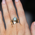 2.77ct Untreated Silky Montana Sapphire Six Prong Evergreen Hidden Halo Solitaire in 18k Yellow Gold