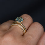 2.77ct Untreated Silky Montana Sapphire Six Prong Evergreen Hidden Halo Solitaire in 18k Yellow Gold