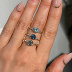 1.12ct Untreated Light Blue Montana Sapphire and Princess Cut Diamond Rapids Low Profile Ring in 14k Yellow Gold