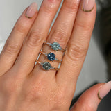 1.12ct Untreated Light Blue Montana Sapphire and Princess Cut Diamond Rapids Low Profile Ring in 14k Yellow Gold