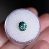1.98CT OVAL PRECISION CUT MONTANA SAPPHIRE, OCEAN BLUE TEAL, 7.8X6.5MM