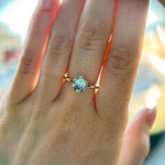 1.20ct Oval Untreated Montana Sapphire Scallop Cup Solitaire in 14k Yellow Gold
