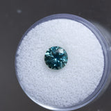 SET IN STOCK RING. 1.81CT ROUND PRECISION CUT MONTANA SAPPHIRE, MEDIUM TEAL BLUE, 7.2MM, EARLY ACCESS