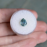 2.23CT PEAR MONTANA SAPPHIRE, PARTI MINTY TEAL, 9X7.4MM, UNTREATED, EARLY ACCESS