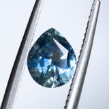 1.36CT PEAR MONTANA SAPPHIRE, PARTI BLUE WHITE, 7.76X6.42X3.89MM, UNTREATED, EARLY ACCESS