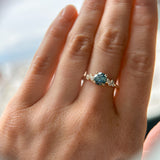 1.06ct Round Blue Montana Sapphire and Diamond Starry Night Low Profile Solitaire in 14k Yellow Gold