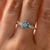 1.06ct Round Blue Montana Sapphire and Diamond Starry Night Low Profile Solitaire in 14k Yellow Gold