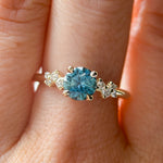 1.06ct Round Blue Montana Sapphire and Diamond Starry Night Low Profile Solitaire in 14k Yellow Gold