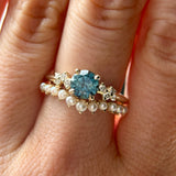 1.06ct Round Blue Montana Sapphire and Diamond Starry Night Low Profile Solitaire in 14k Yellow Gold