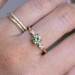 1.02ct Parti Green Yellow Montana Sapphire and Diamond Starry Night Low Profile Solitaire in 14k Yellow Gold