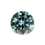 2.48CT ROUND BRILLIANT PRECISION CUT MONTANA SAPPHIRE, BICOLOR GREEN GREY WHITE, 8MM