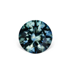 2.56CT ROUND BRILLIANT PRECISION CUT MONTANA SAPPHIRE, BICOLOR DEEP TEAL BLUE GREY, 8.2X5.35MM