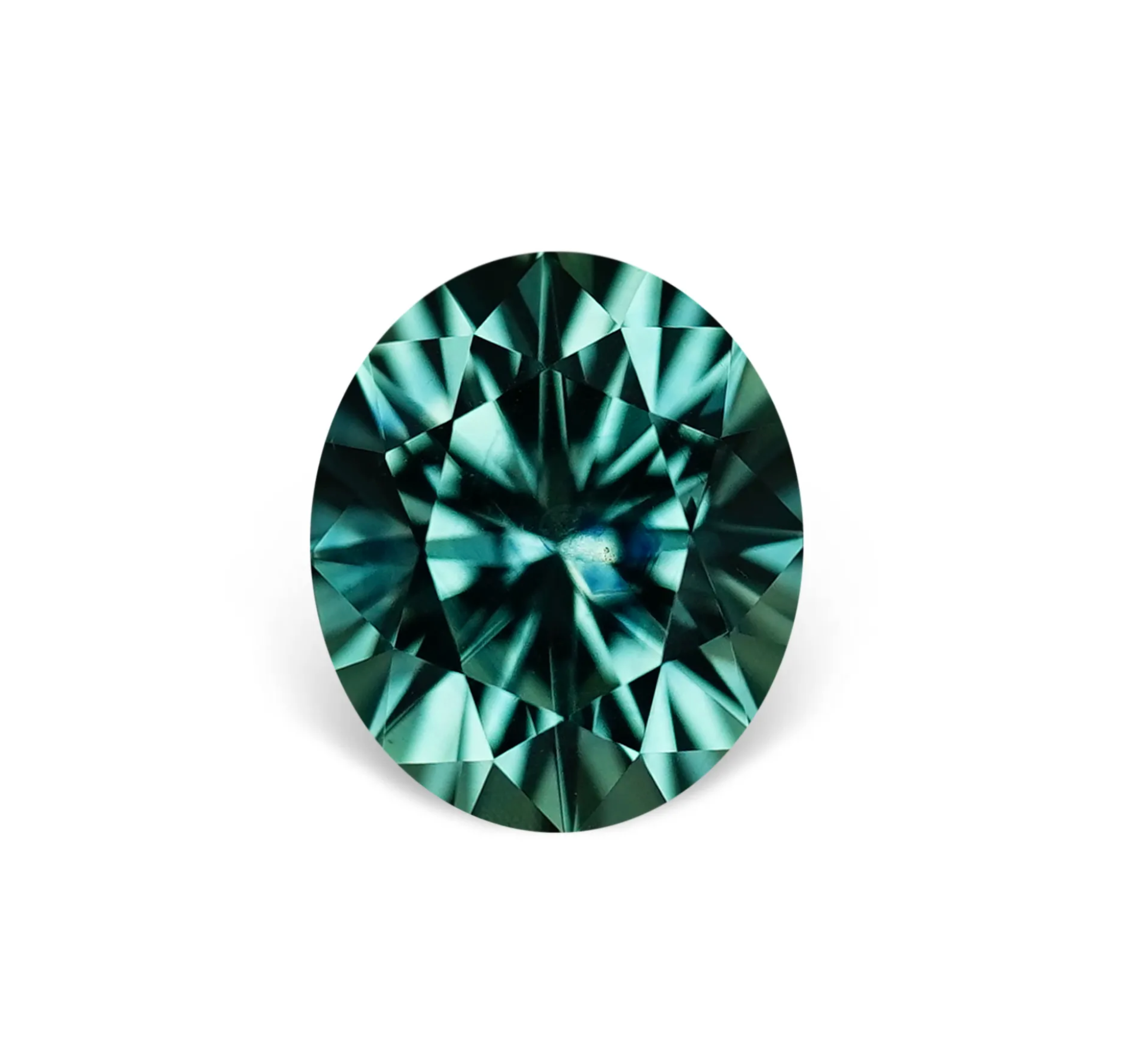 3.11CT OVAL BRILLIANT PRECISION CUT MONTANA SAPPHIRE, TEAL GREEN, 9.1x7.8MM