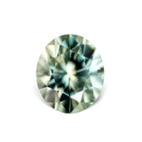 1.43CT OVAL BRILLIANT PRECISION CUT MONTANA SAPPHIRE, PARTI WHITE MINT BLUE, 7X6MM