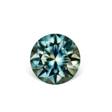 1.85CT ROUND BRILLIANT PRECISION CUT MONTANA SAPPHIRE, TEAL BLUE GREEN, 7.4MM