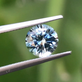 1.40CT ROUND BRILLIANT PRECISION CUT MONTANA SAPPHIRE, LIGHT TEAL, 6.4MM