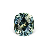 1.68CT ELONGATED CUSHION PRECISION CUT MONTANA SAPPHIRE, PARTI GREEN BLUE TEAL, 7.4X6.3MM